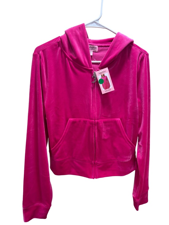Juicy Couture Tops - Juicy Couture Hot Pink Velour Zip Hoodie
